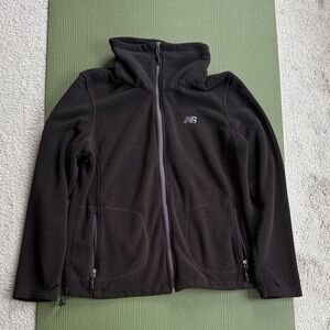 New Balance Black Fleece Zip Up Jacket Size L Full Zip Athletic Outdoor